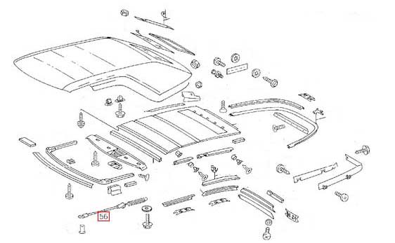 Classic Trim Parts - Folding Top to Pillar Cable Genuine Mercedes - Mercedes-Benz
