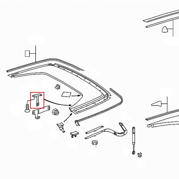 Folding Top Cover Locking Latch (Right) Genuine Mercedes