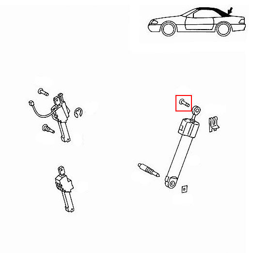 Folding Top Drive Cylinder Pin Genuine Mercedes 1299911507
