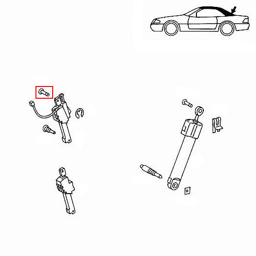 Folding Top Cylinder Pin Genuine Mercedes 1299911607