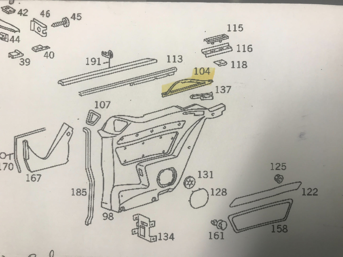 Genuine Mercedes A124 Trim Panels Above Rear Window - Classic Trim Parts
