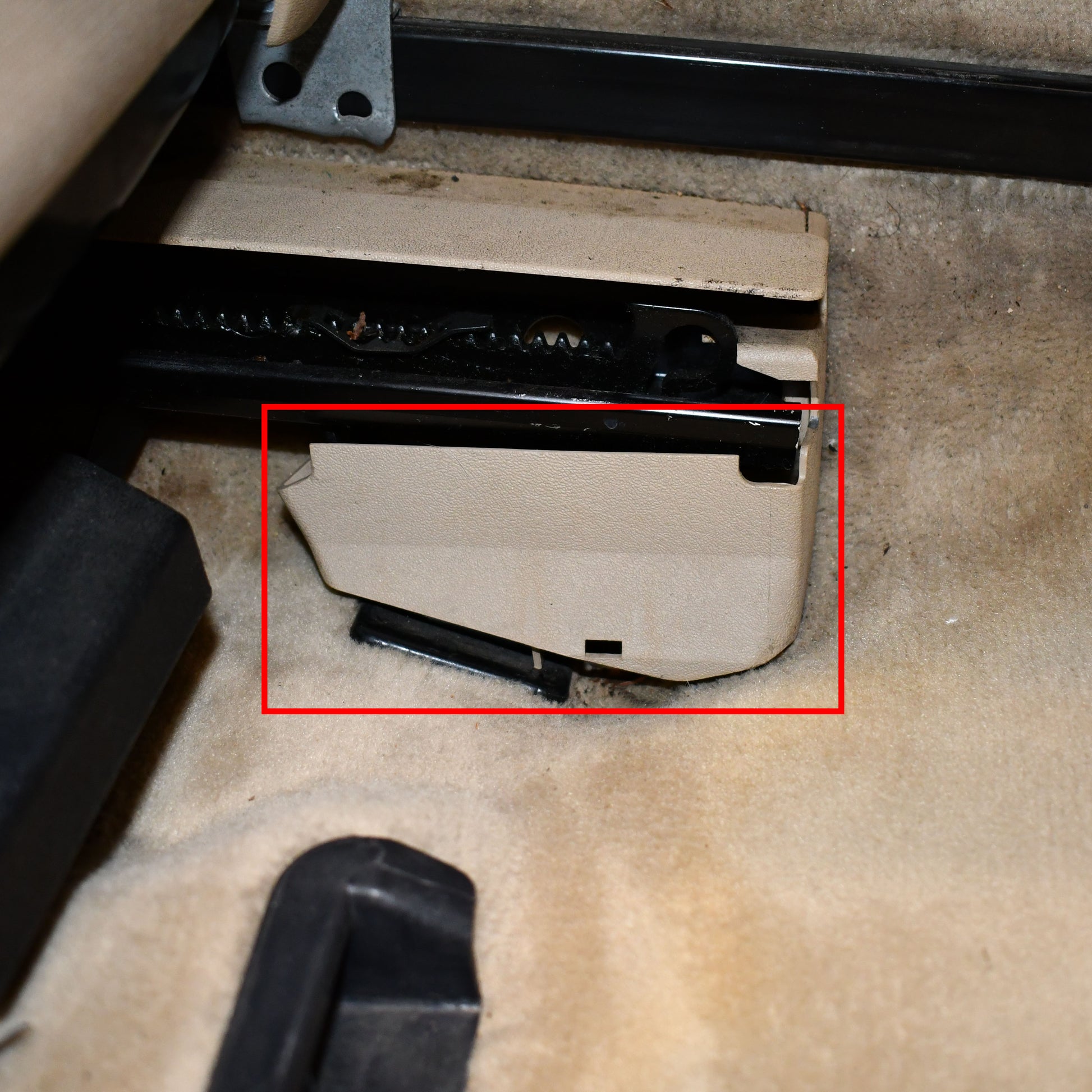 Inner Seat Rail Trim (Black) Genuine Mercedes - A124 Models - Classic Trim Parts