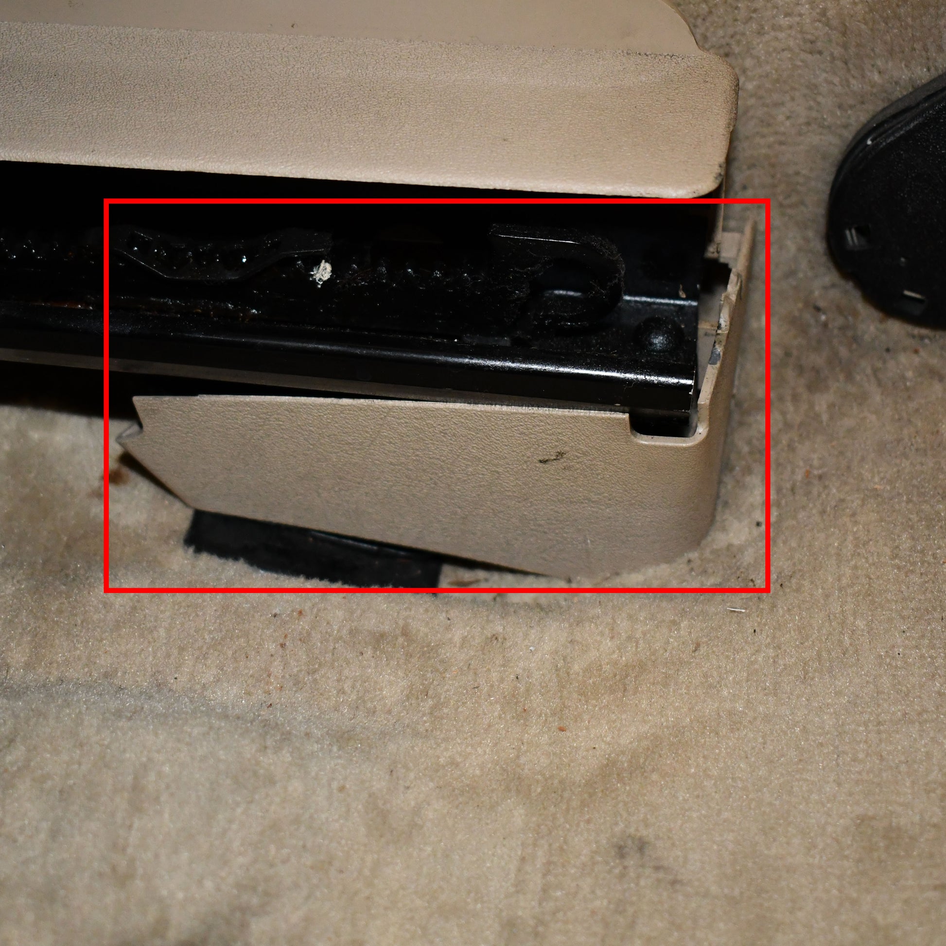 Outer Seat Rail Trim (Black) Genuine Mercedes - A124 Models - Classic Trim Parts