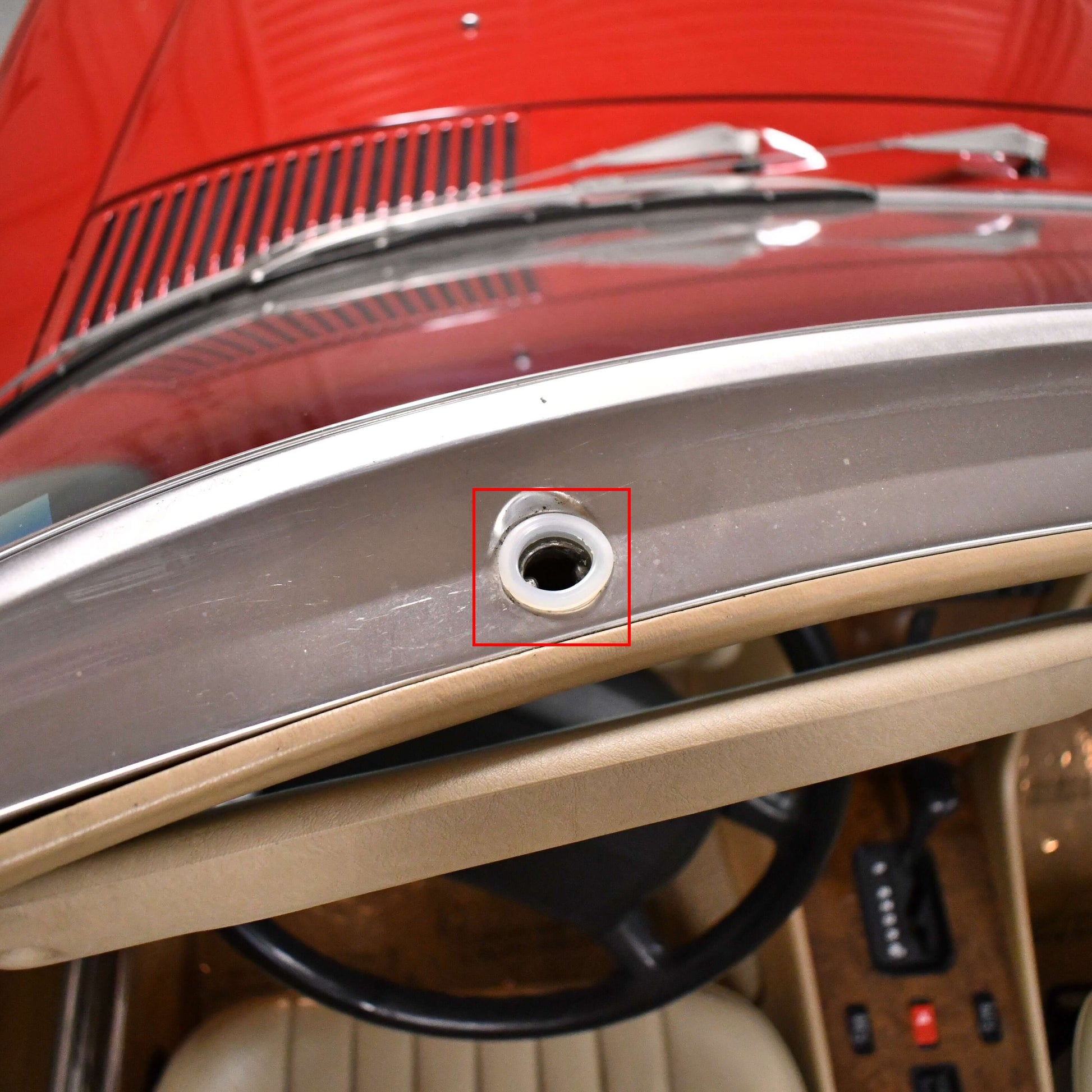 CTP- Mercedes R107 380 450 560 SL - Windshield Frame Bushing Pad for Convertible Top Lock - Location Left