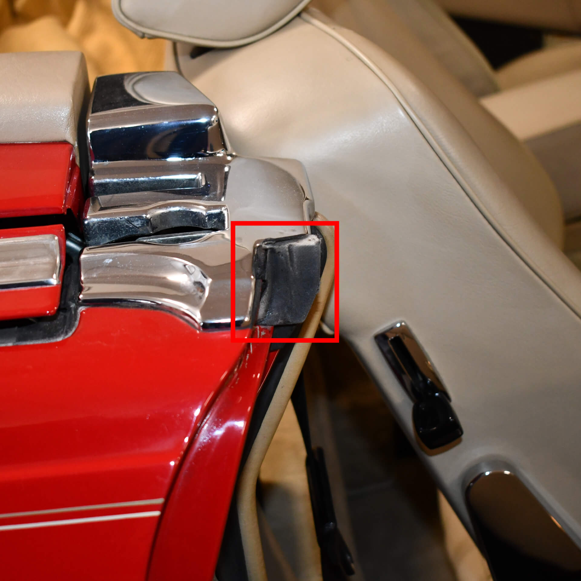 Classic Trim Parts - Right Side Door Seal Molding at End of Window - R107 Models - Mercedes-Benz