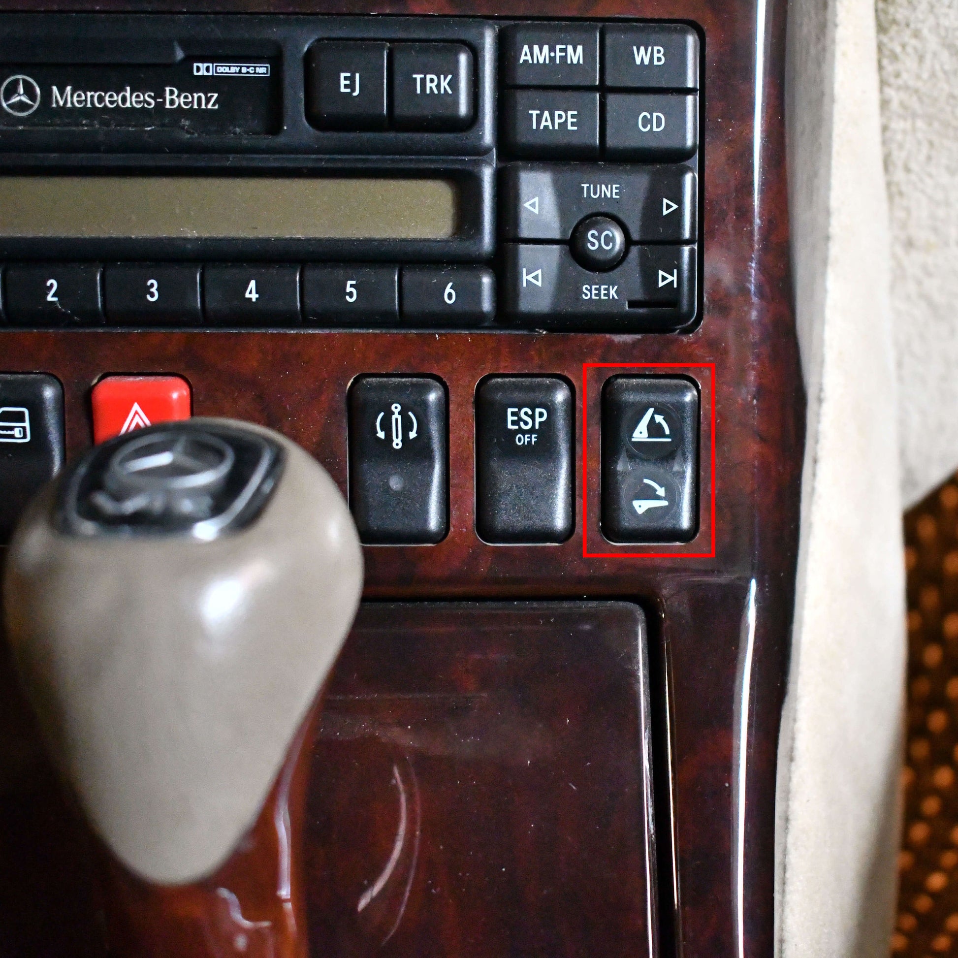 Mercedes R129 SL - Center Console Roll Bar Switch Location - Classic Trim Parts