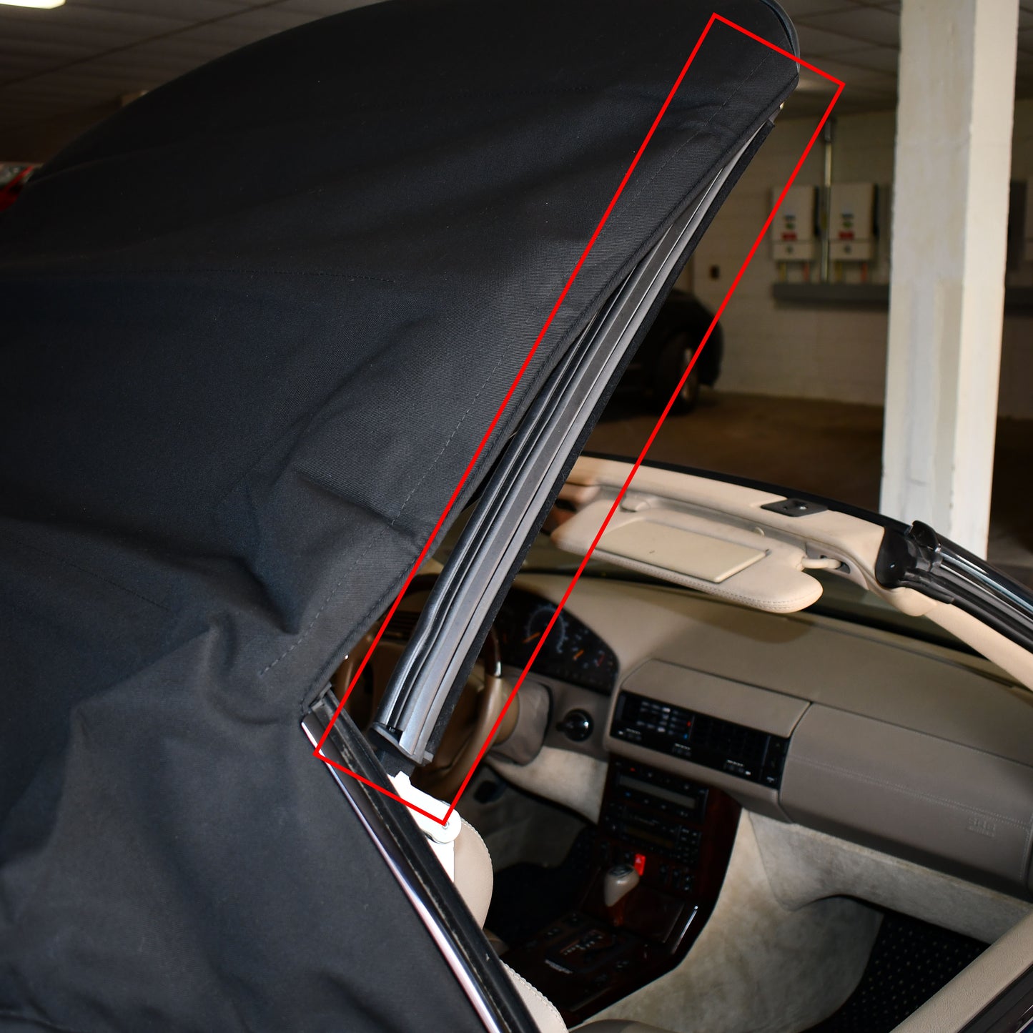 Horizontal Convertible Top Window Seal (Left) Genuine Mercedes - R129 Models - Classic Trim Parts