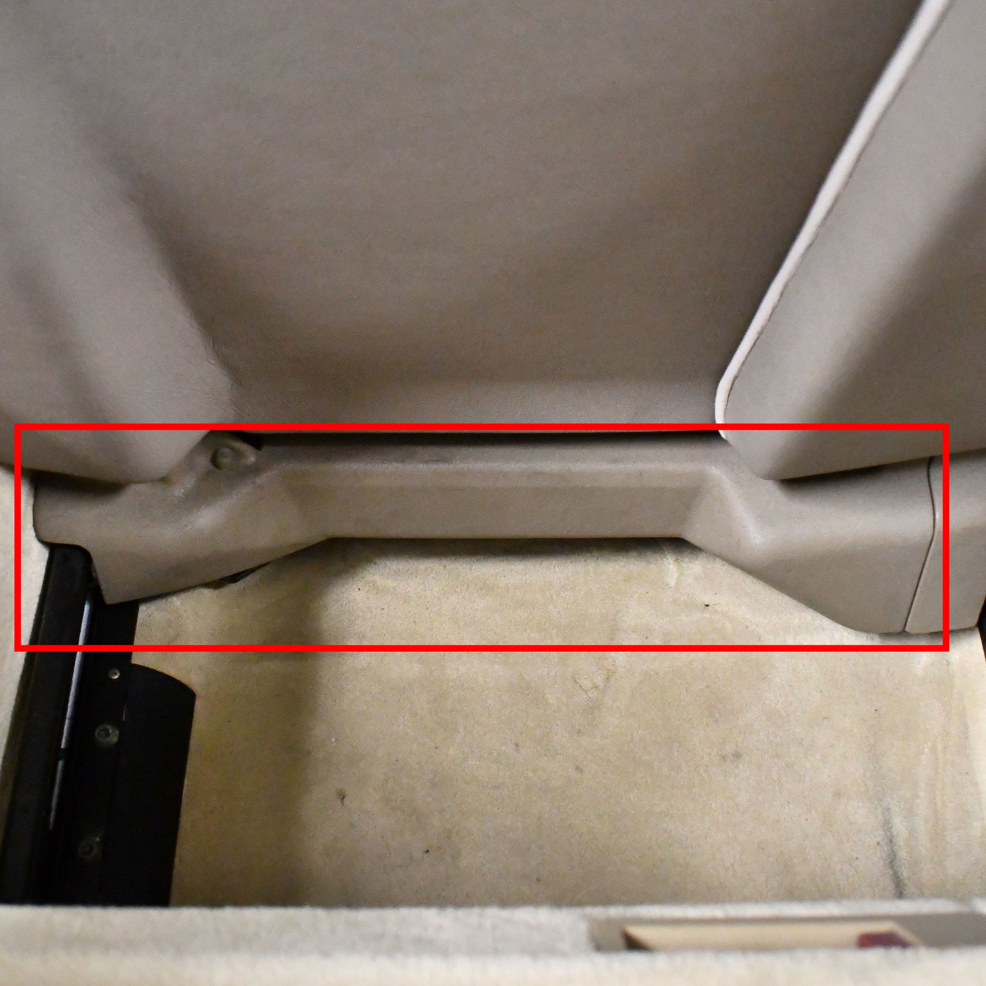 Classic Trim Parts - Rear Bottom Seat Frame Covering (Black/Mushroom) Genuine Mercedes - R129 Models - Mercedes-Benz
