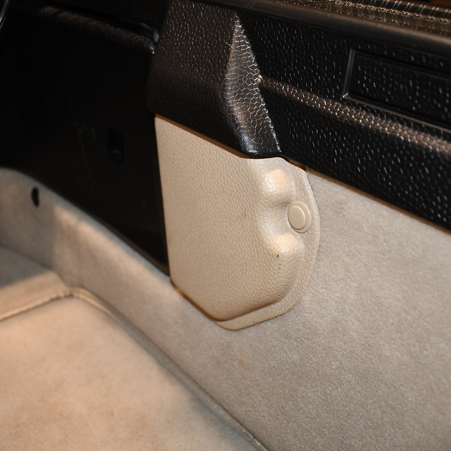 Trunk Lock Cover (Black & Mushroom) Genuine Mercedes - R129 Models - Classic Trim Parts