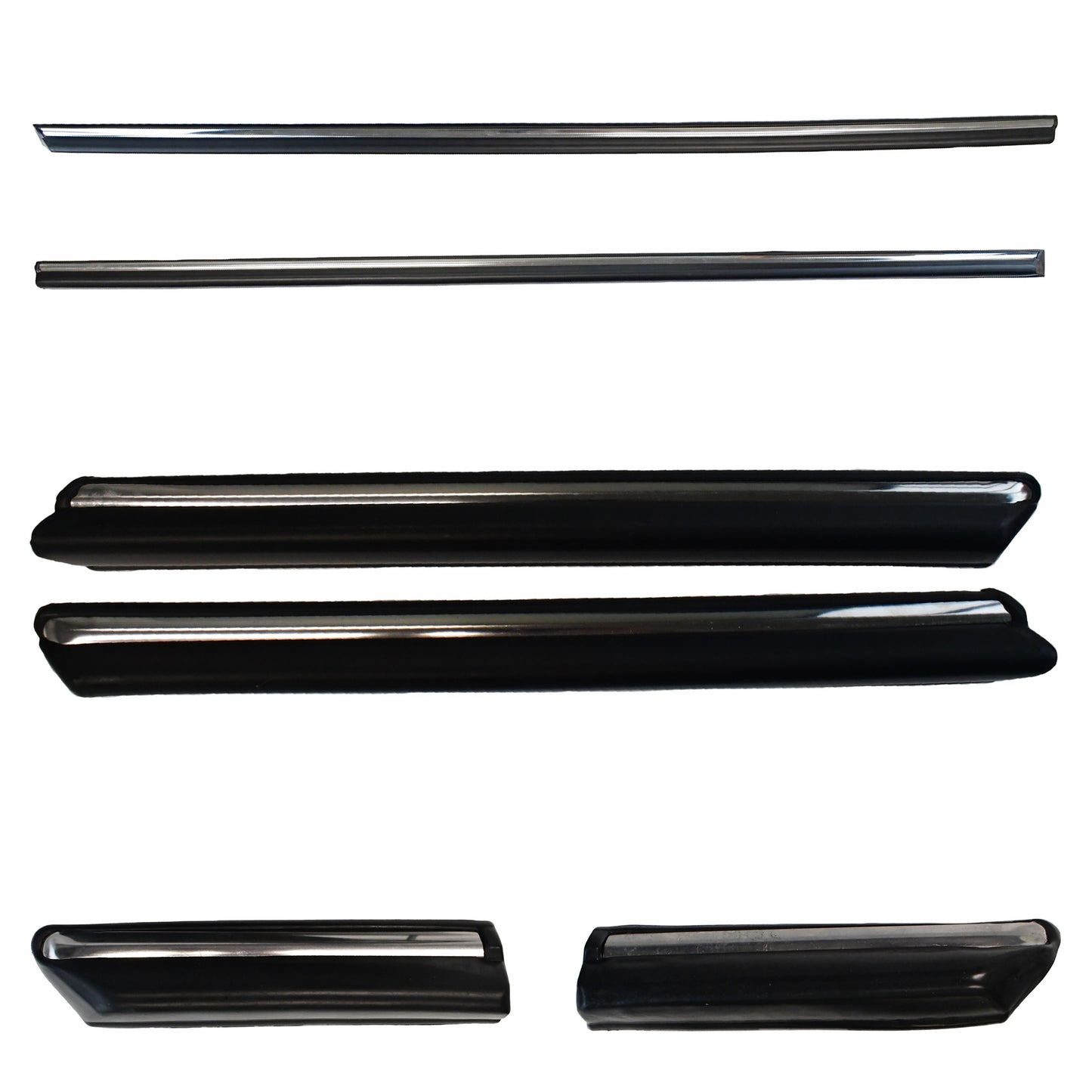 Rubber and Chrome Complete Side Molding Set