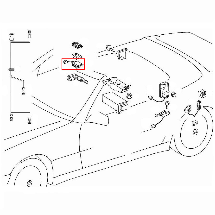 Folding Top Front Roof Rail Switch Genuine Mercedes