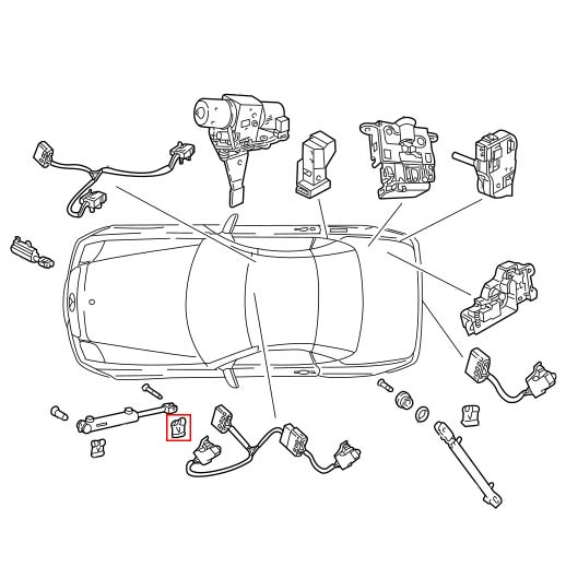 Locking Clip for Folding Top Cylinder Bolt Genuine Mercedes 912007010001