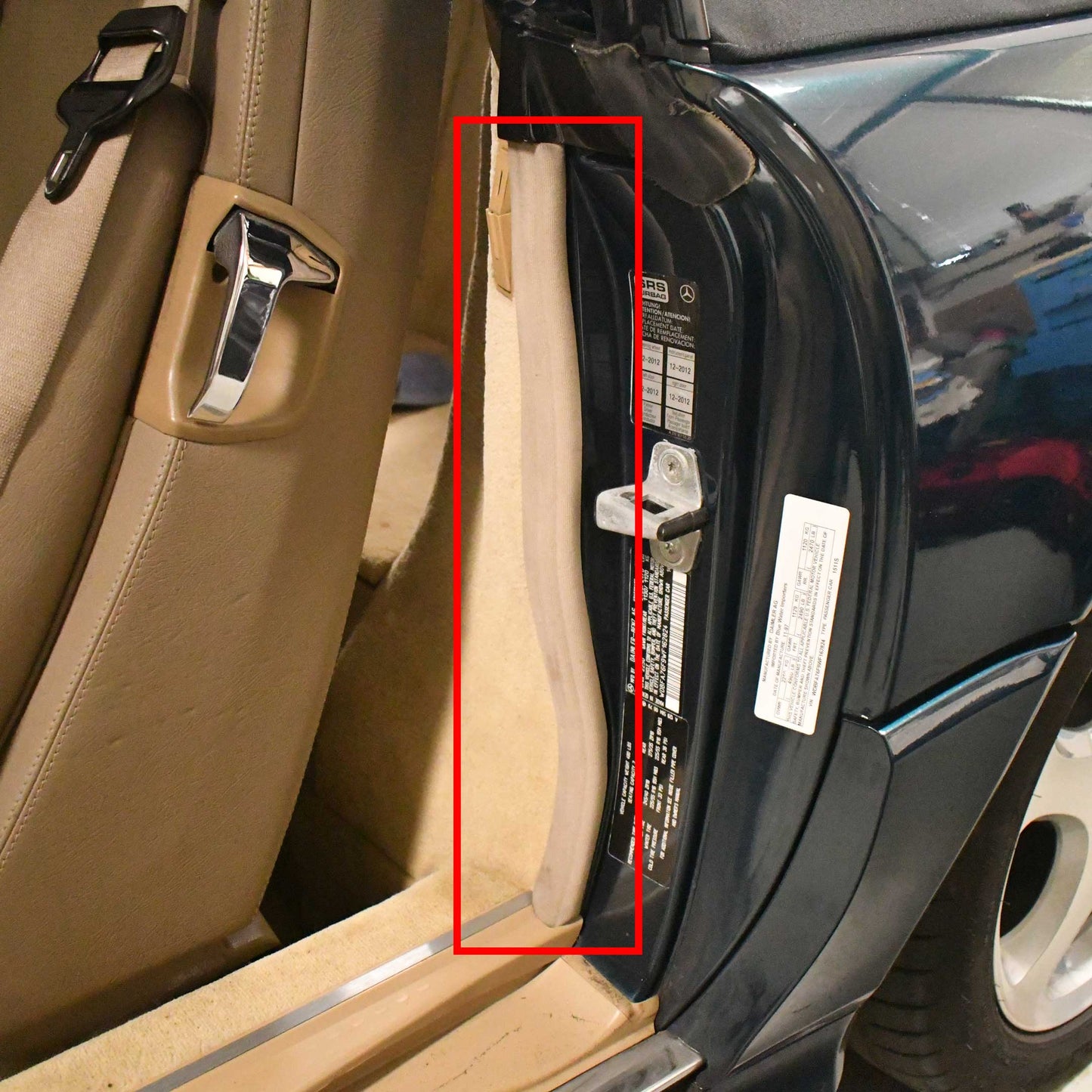 Rear Door Edge Guard Seal (Black) Genuine Mercedes